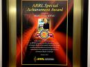 ARRL Chief Operating Officer Harold Kramer, WJ1B, presented Martin F. Jue, K5FLU, of MFJ Enterprises with the ARRL Special Achievement Award for Jue's 40 year contribution to Amateur Radio.